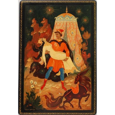 Лаковая миниатюра "Царь девица"