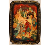 Лаковая миниатюра "Князь Гвидон и царевна лебедь"