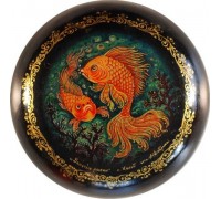 Лаковая миниатюра "Золотые рыбки"